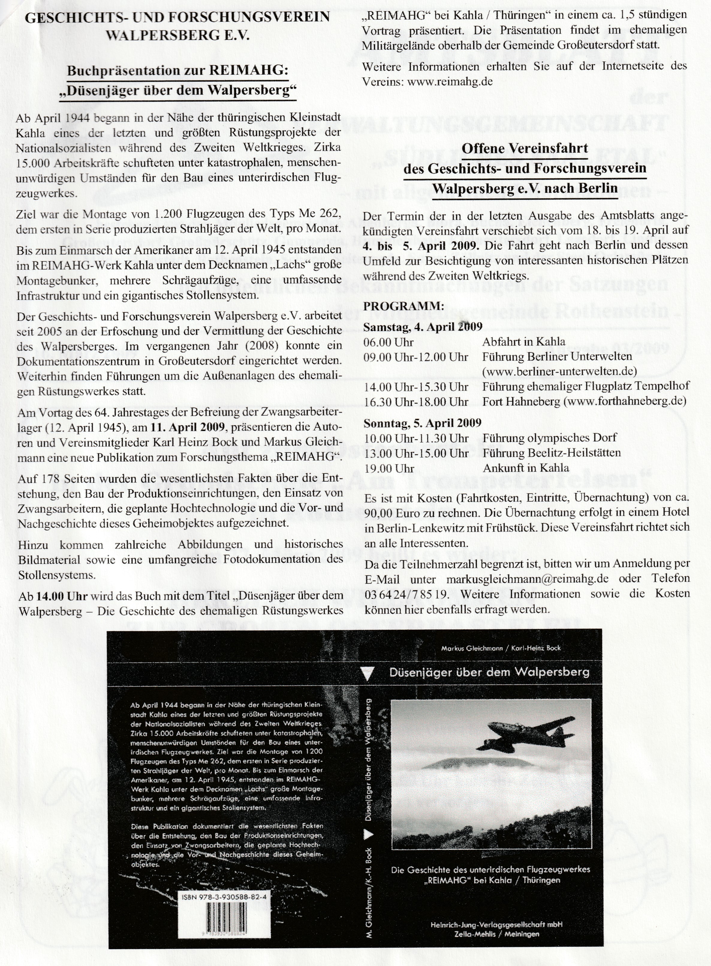Walpersbergverein stellt neues Buch vor / Vereinsfahrt nach Koblenz