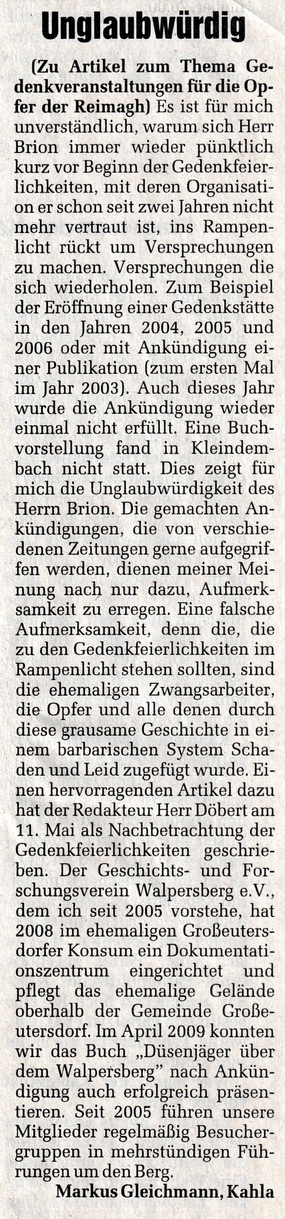 Unglaubwürdig