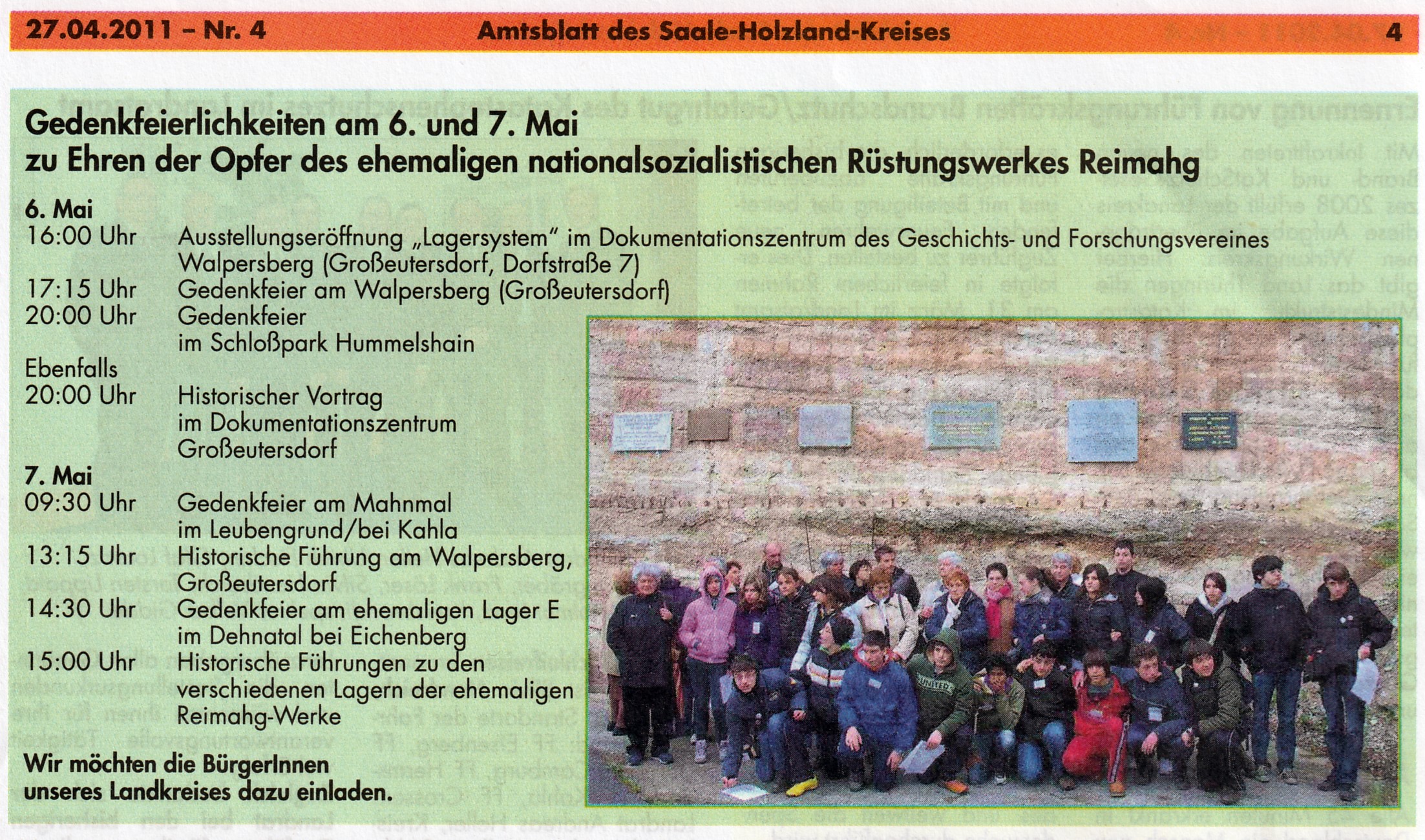 Gedenken an die Opfer der „Reimahg“