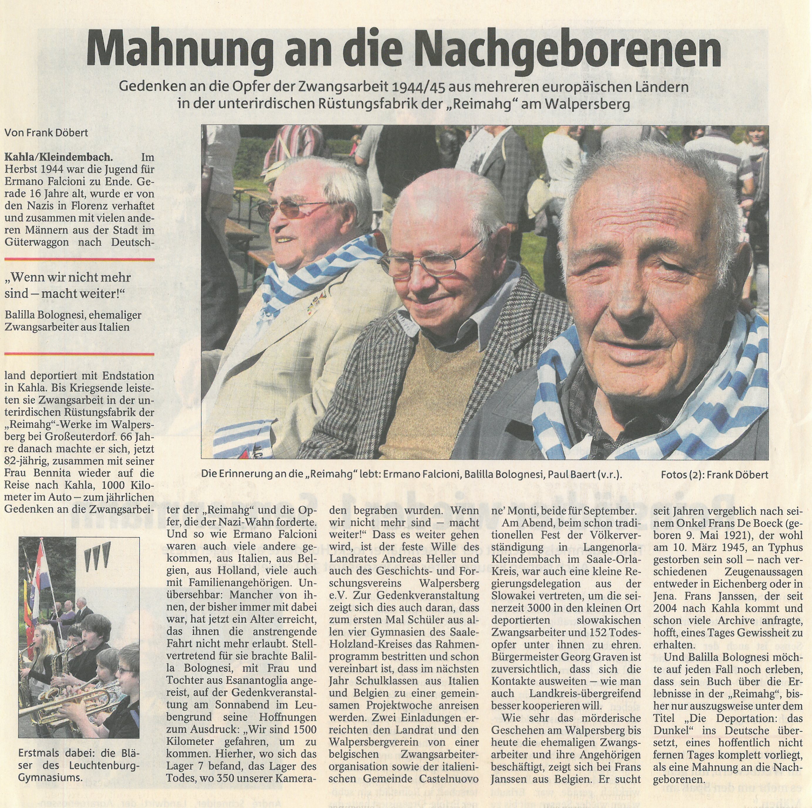 Gedenken an Reimahg-Opfer