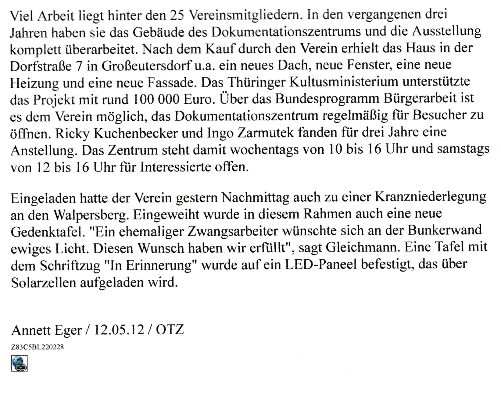 Neue Ausstellung am Walpersberg