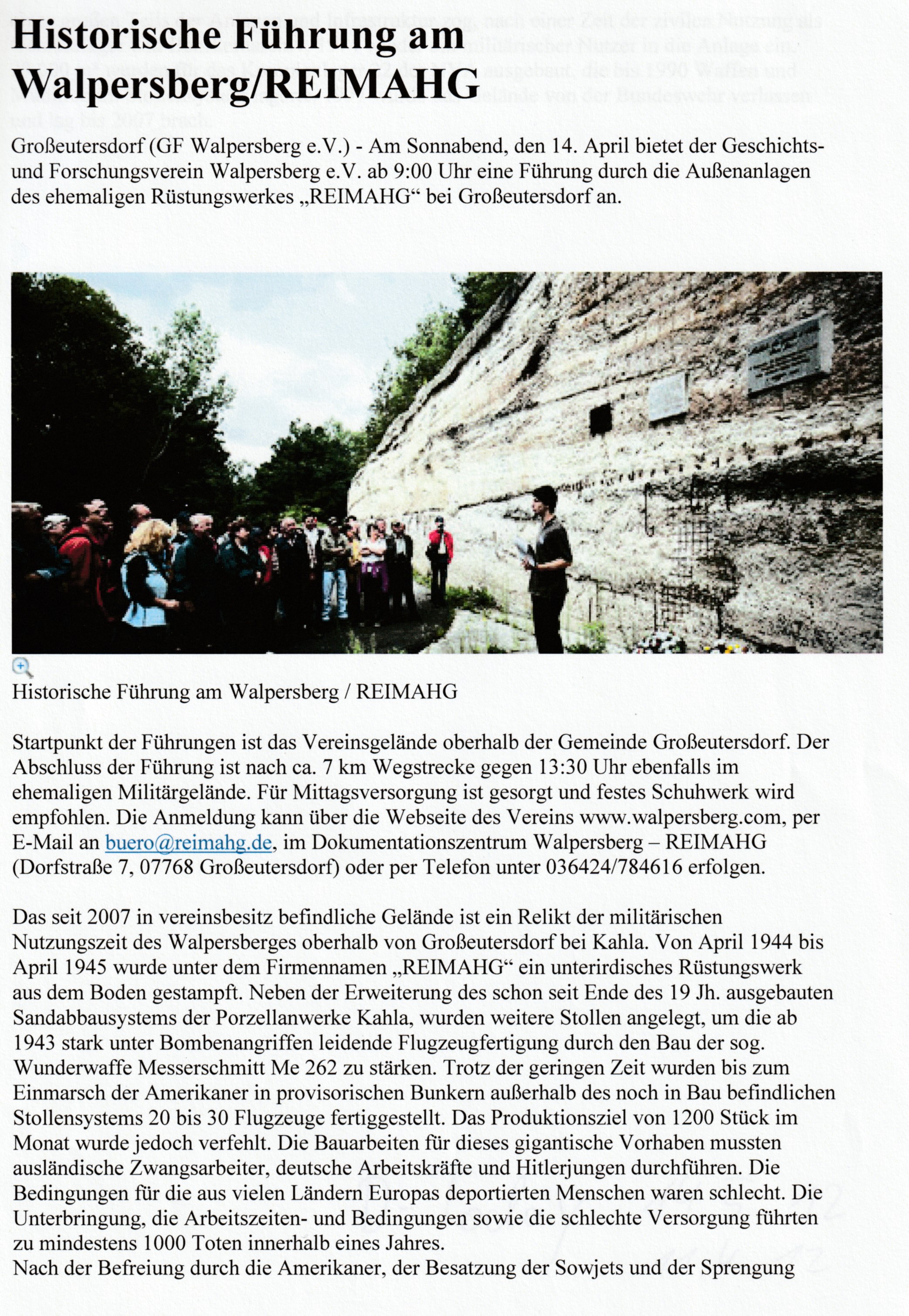 Historische Führung am Walpersberg