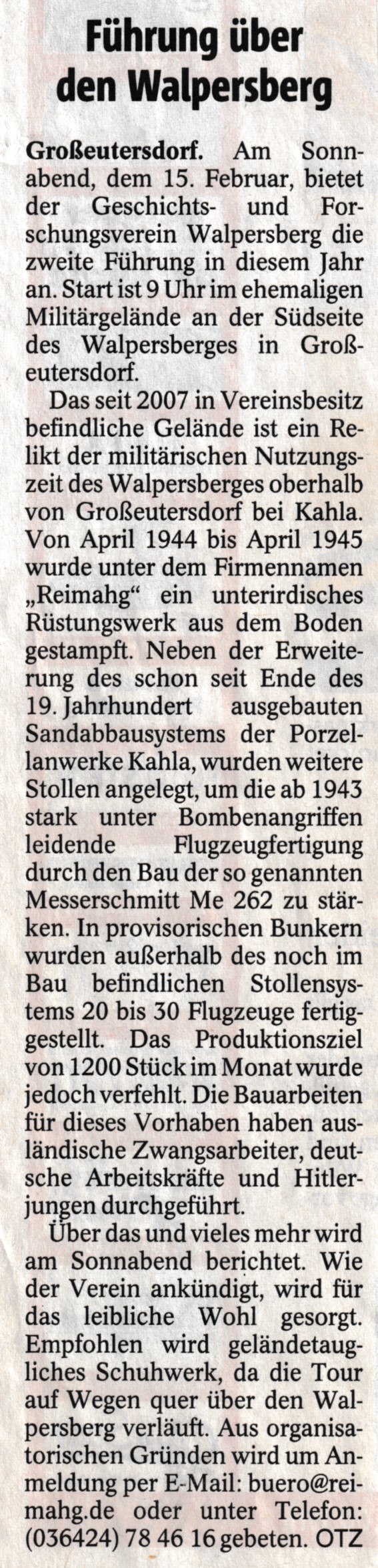 Führung am Walpersberg