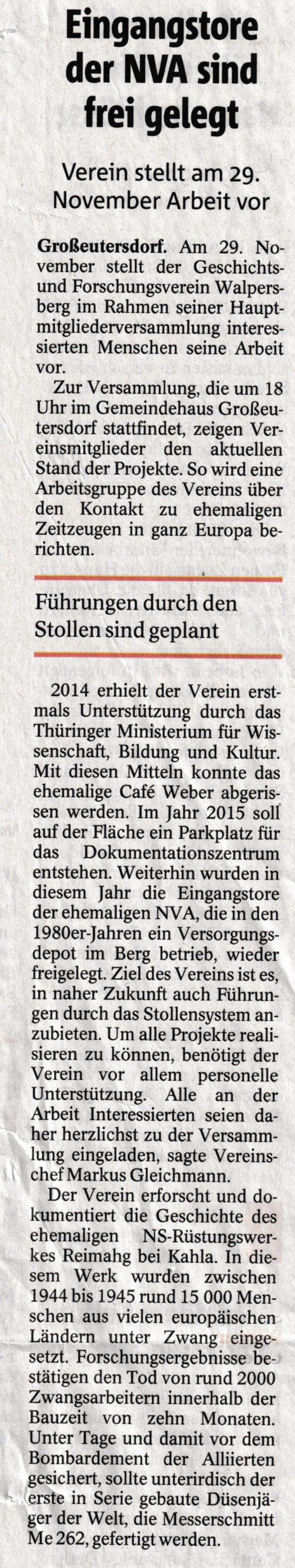 Walpersbergverein legt Eingangstore frei