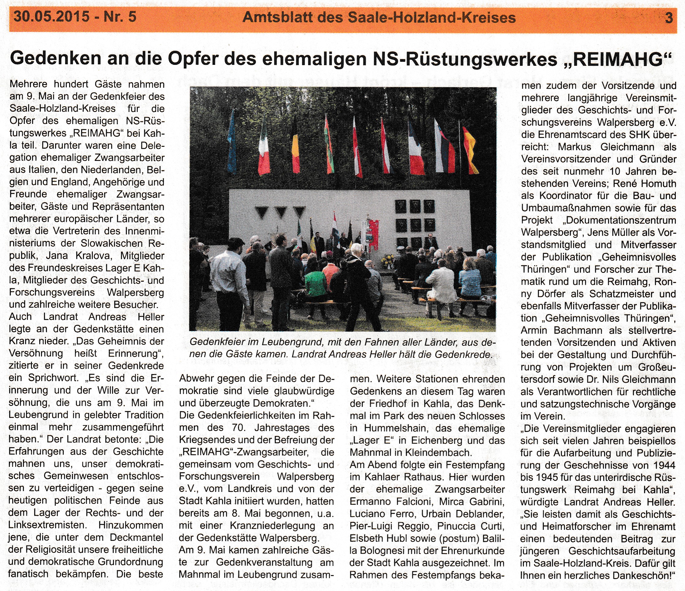 Gedenken an die Opfer der „Reimahg“