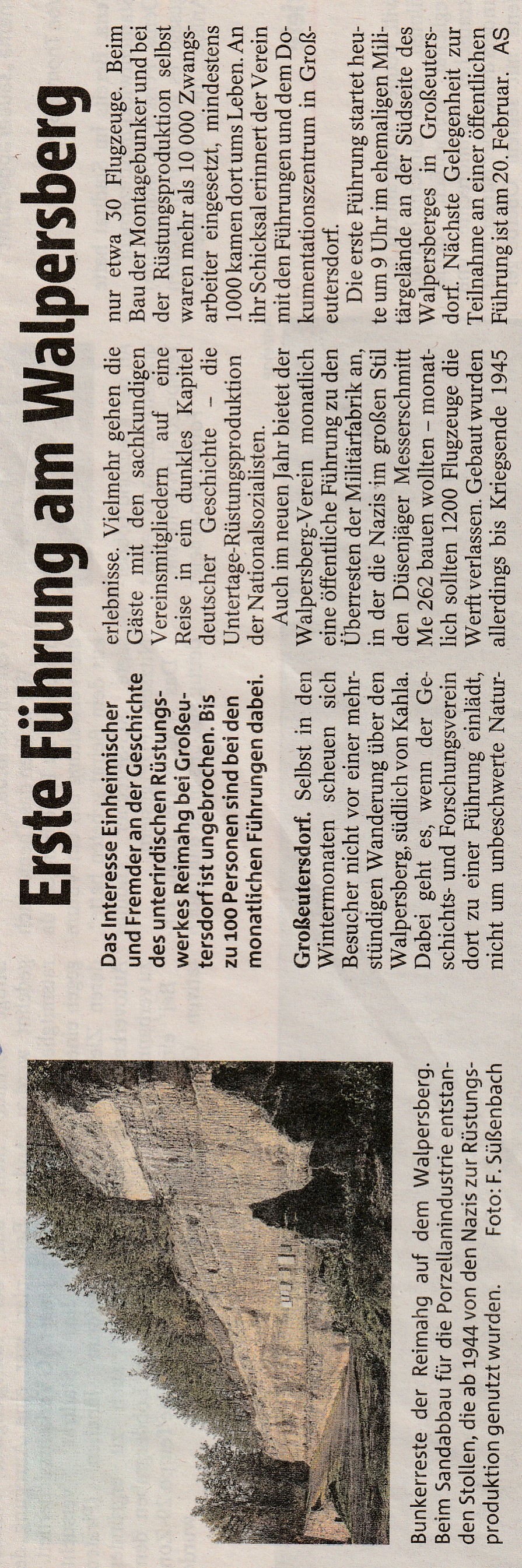 Erste Führung am Walpersberg