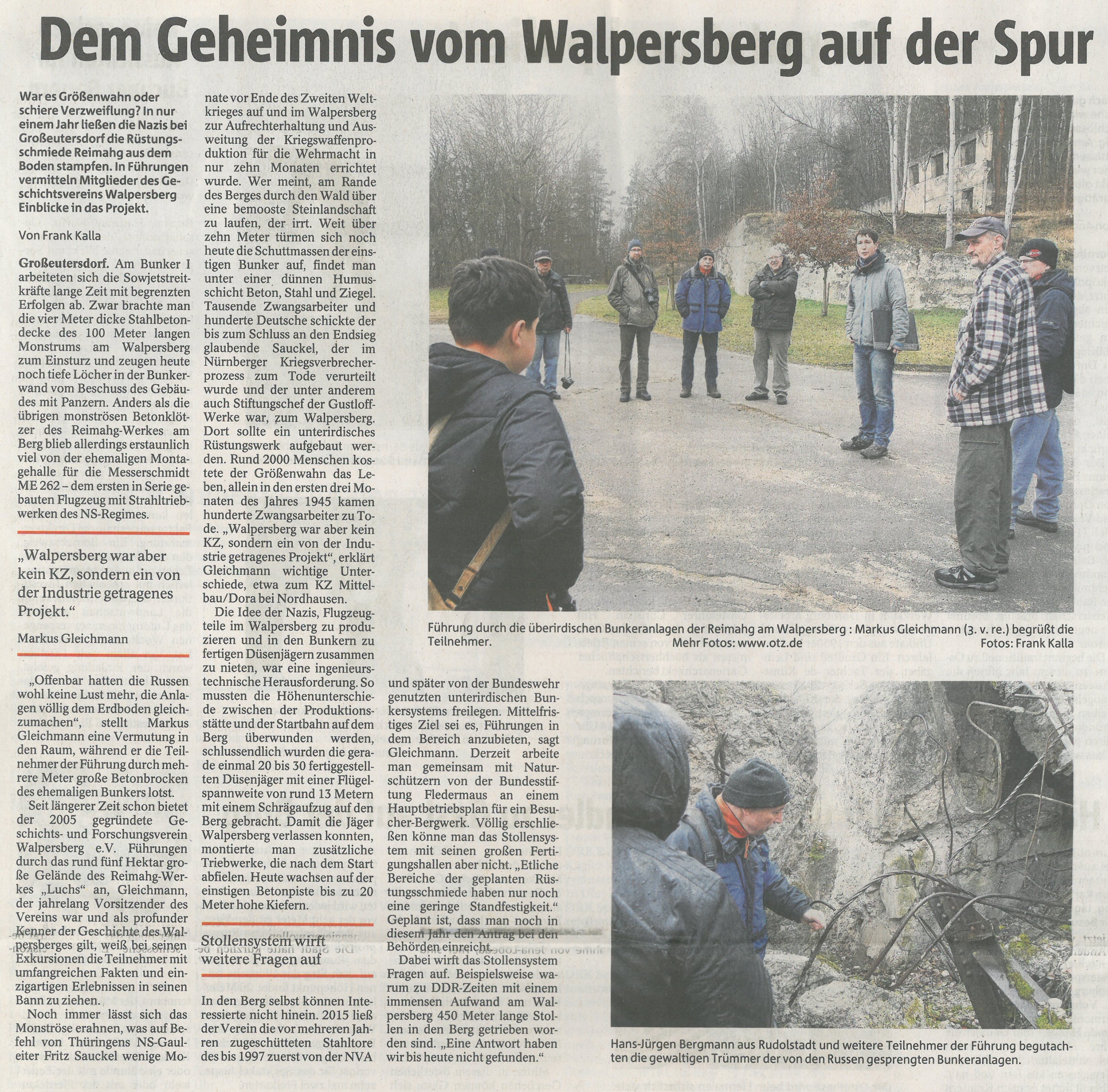 Dem Geheimnis vom Walpersberg auf der Spur