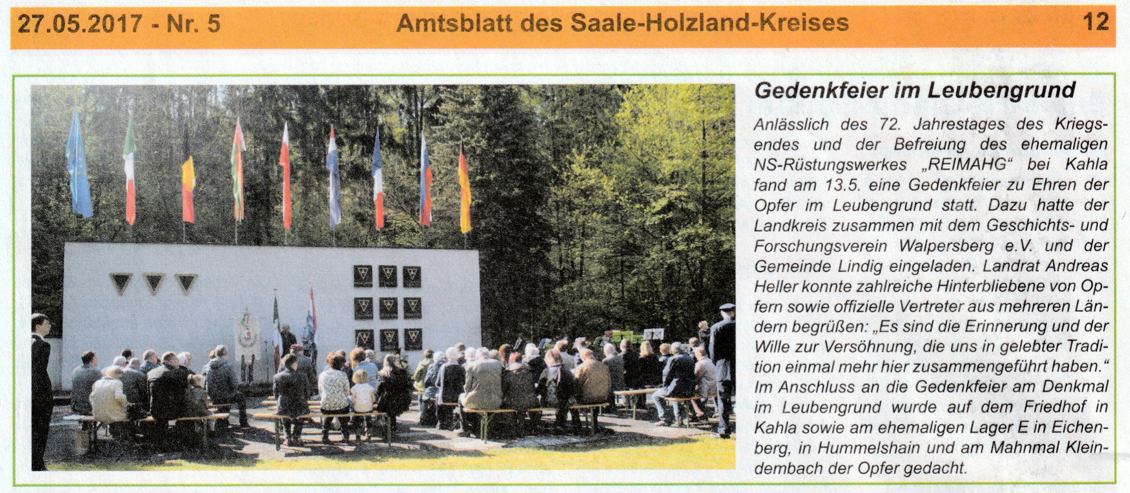 Gedenken an die Opfer der „Reimahg“