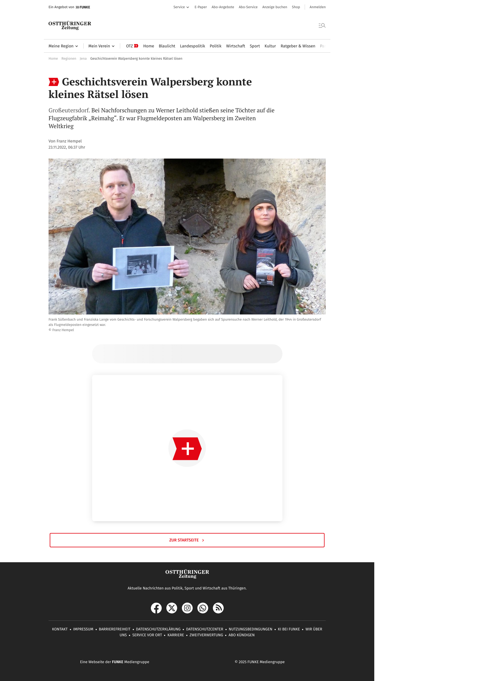 Geschichtsverein Walpersberg konnte kleines Rätsel lösen