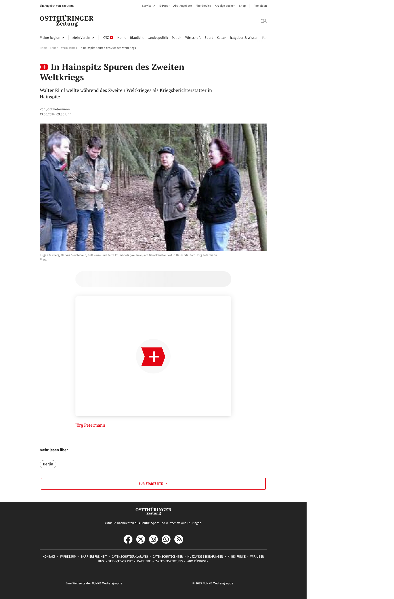 In Hainspitz Spuren des Zweiten Weltkriegs